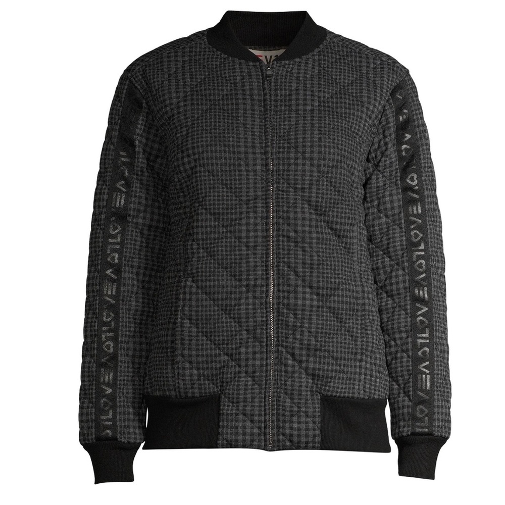 EV1 Ellen DeGeneres Knit Bomber Plaid Jacket Sz S